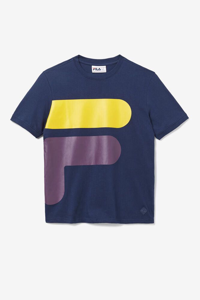 Fila Corp T-Shirt Navy - Mens - 90867HEKI